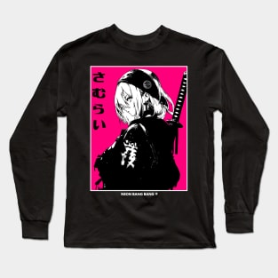 Japanese Samurai Girl Anime Ninja Hip Hop Urban Style Aesthetic Long Sleeve T-Shirt